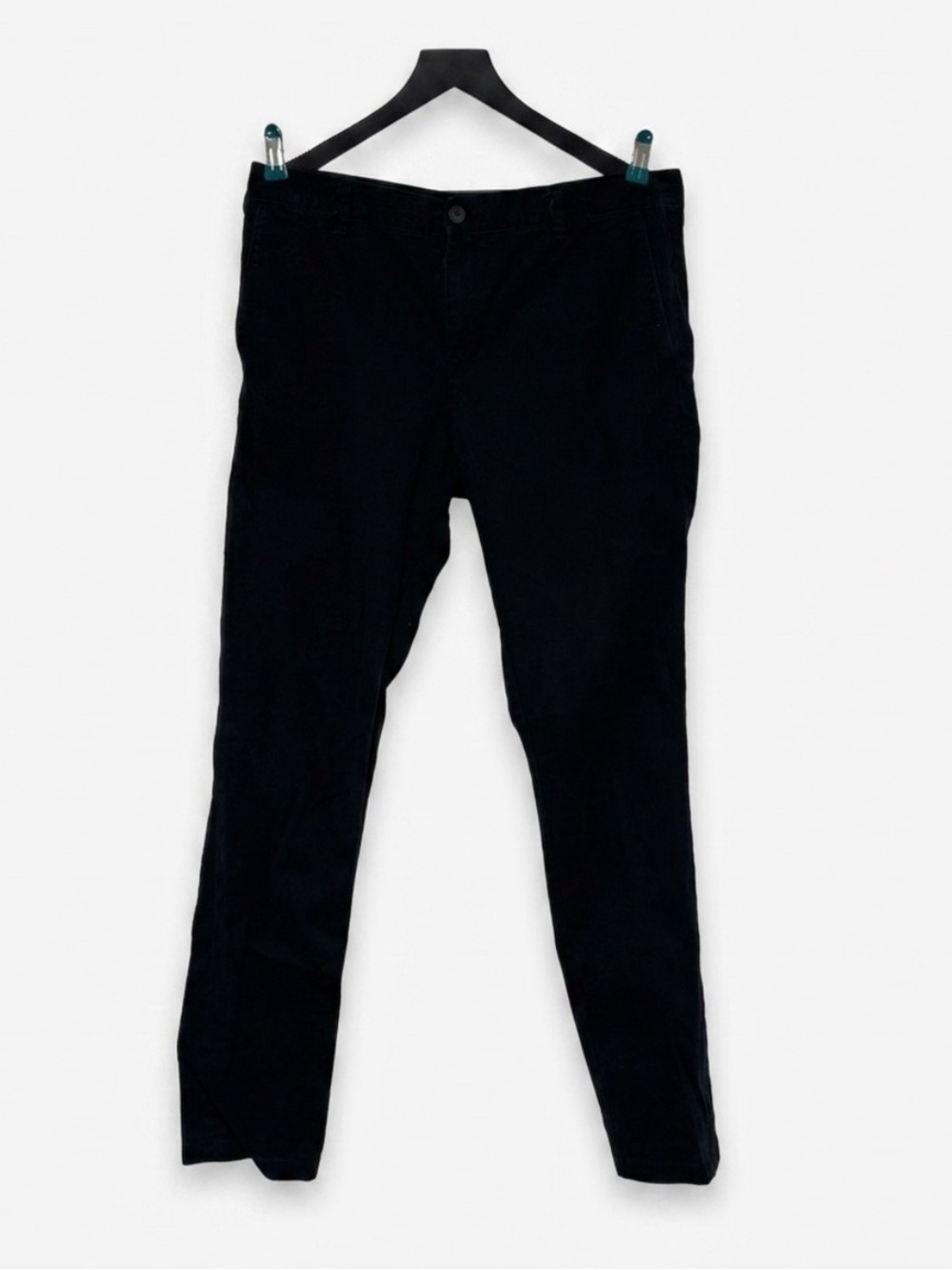 WEEKDAY Wood Black Organic Cotton Chinos Trousers 34 Waist